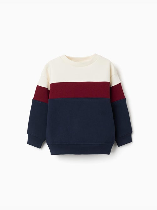 Sweat en coton peigné à bloc de couleurs - Kiabi Sweat en coton peigné à bloc de couleurs - Kiabi