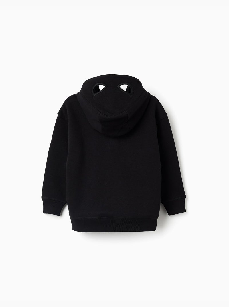Sweat en coton peigné à capuche avec imprimé batman Noir Noir - Kiabi