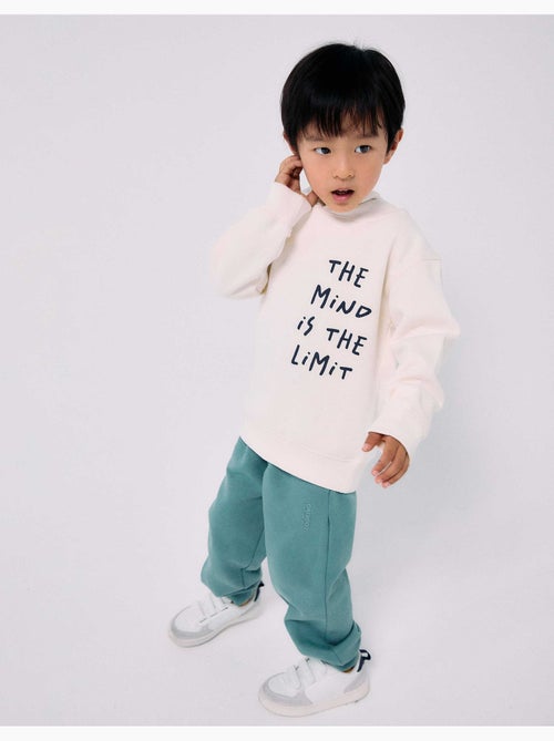 Sweat en coton peigné à capuche avec imprimé - Kiabi