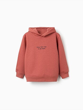 Sweat en coton peigné à capuche avec imprimé