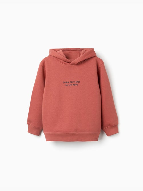 Sweat en coton peigné à capuche avec imprimé - Kiabi