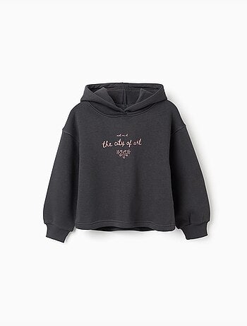 Sweat en coton peigné à capuche et imprimé city of art