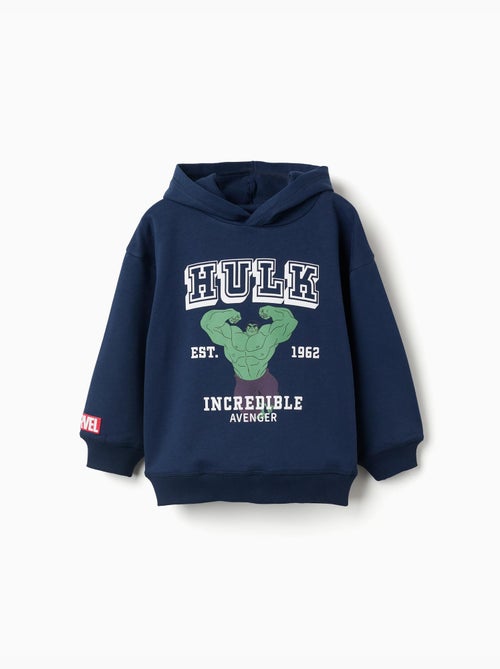 Sweat en coton peigné à capuche et imprimé Hulk - Kiabi