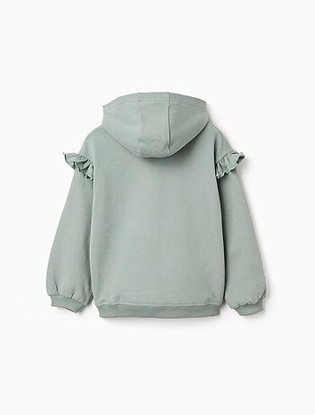 Sweat en coton peigné à capuche et imprimé stitch & angel