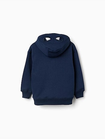 Sweat en coton peigné à capuche et imprimés spider-man