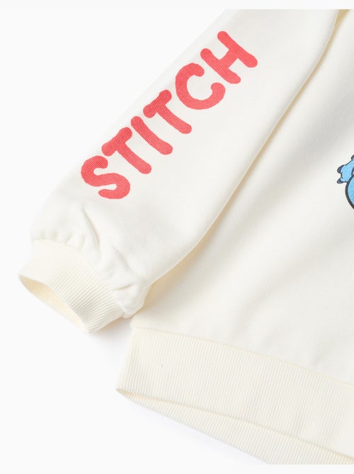 Sweat en coton peigné à capuche et imprimés Stitch - Kiabi
