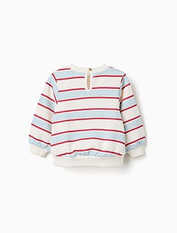 Sweat en coton peigné à rayures avec minnie