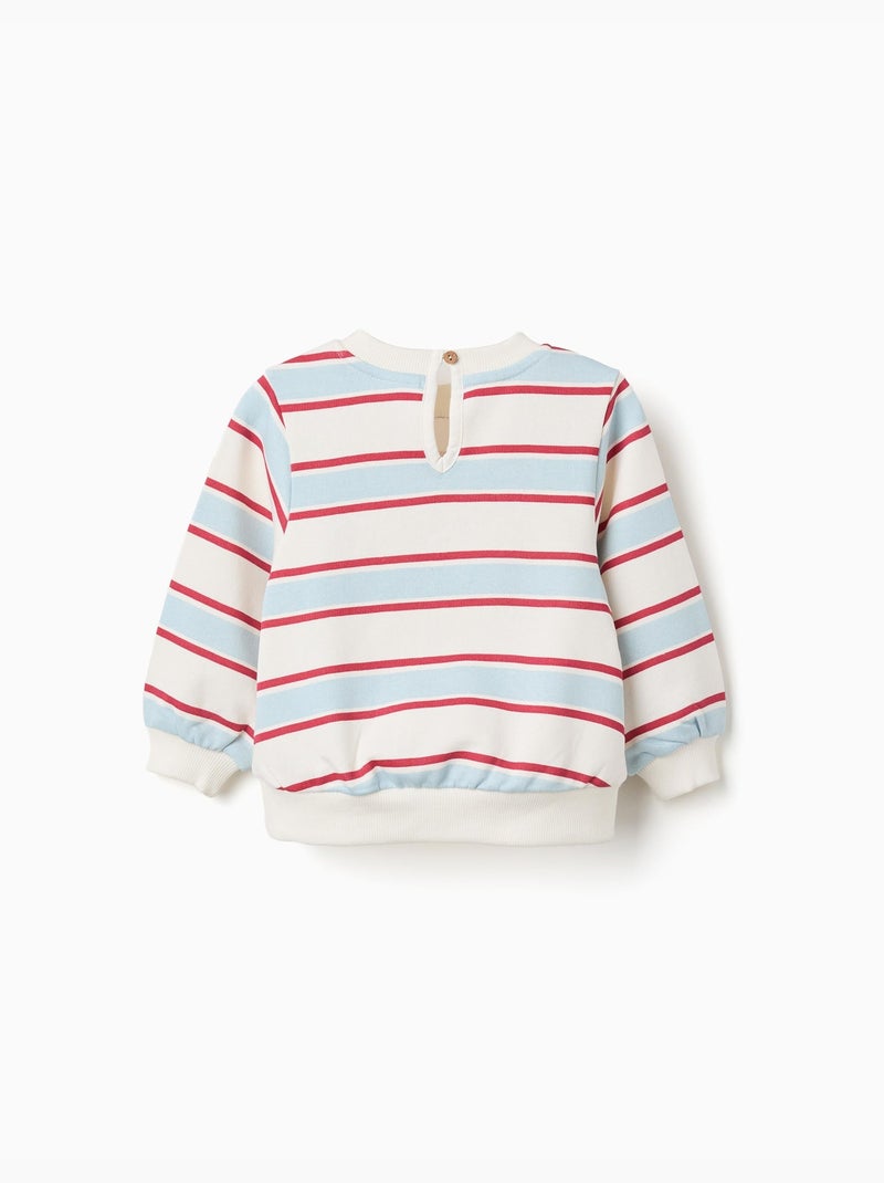 Sweat en coton peigné à rayures avec minnie Blanc - Kiabi