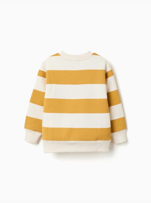 Sweat en coton peigné à rayures et imprimé - Kiabi