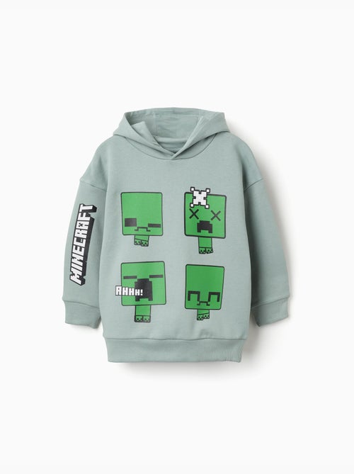 Sweat en coton peigné avec capuche et imprimé minecraft - Kiabi Sweat en coton peigné avec capuche et imprimé minecraft - Kiabi