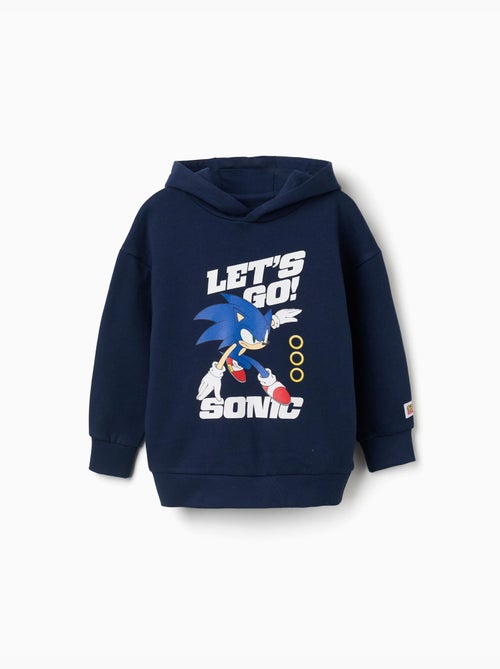 Sweat en coton peigné avec capuche et imprimé sonic - Kiabi Sweat en coton peigné avec capuche et imprimé sonic - Kiabi
