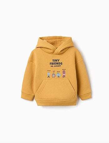 Sweat en coton peigné avec capuche et imprimé tiny friends