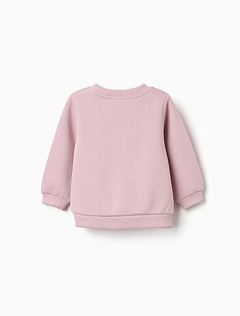 Sweat en coton peigné avec fleurs et cœurs
