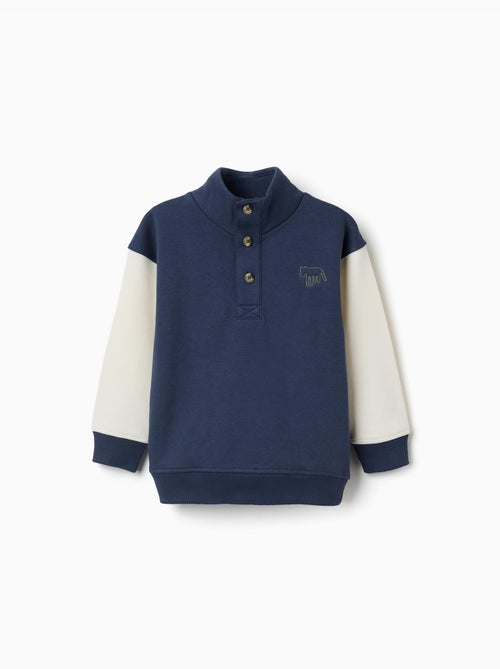 Sweat en coton peigné avec col montant et broderie - Kiabi Sweat en coton peigné avec col montant et broderie - Kiabi