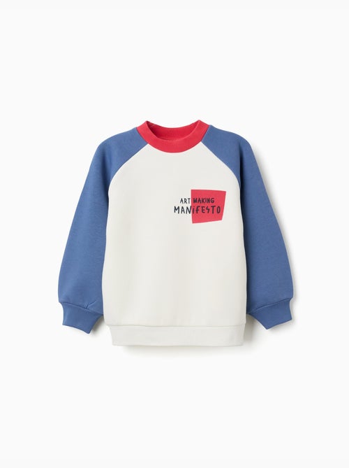 Sweat en coton peigné avec imprimé art manifesto - Kiabi