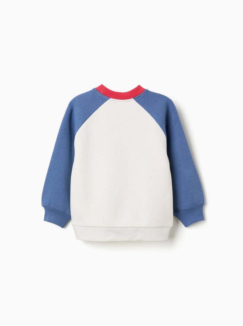 Sweat en coton peigné avec imprimé art manifesto Blanc - Kiabi