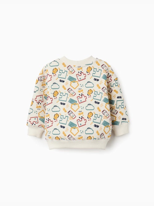 Sweat en coton peigné avec imprimé coloré - Kiabi