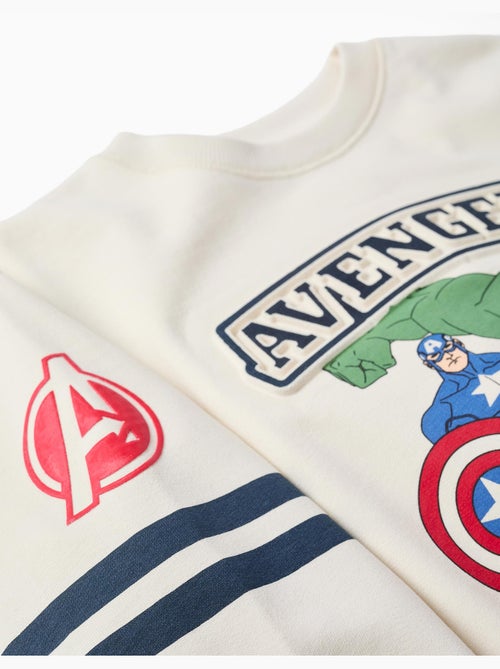 Sweat en coton peigné avec imprimé en relief Avengers - Kiabi
