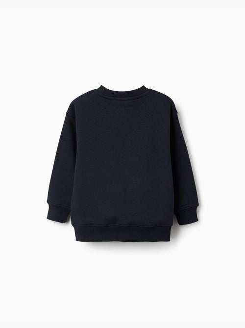 Sweat en coton peigné avec imprimé en relief - Kiabi