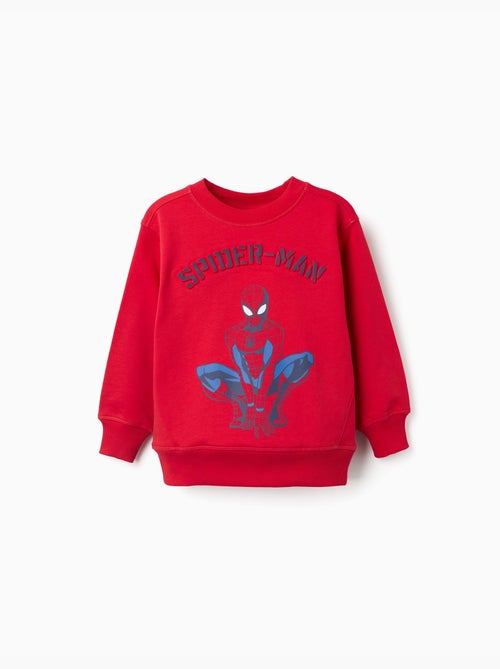 Sweat en coton peigné avec imprimé en relief Spider-Man - Kiabi