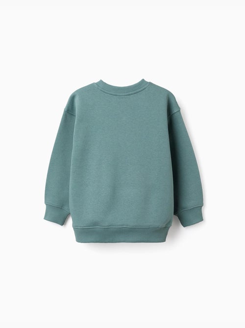 Sweat en coton peigné avec imprimé en relief - Kiabi