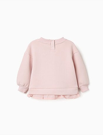 Sweat en coton peigné avec imprimé fleurs