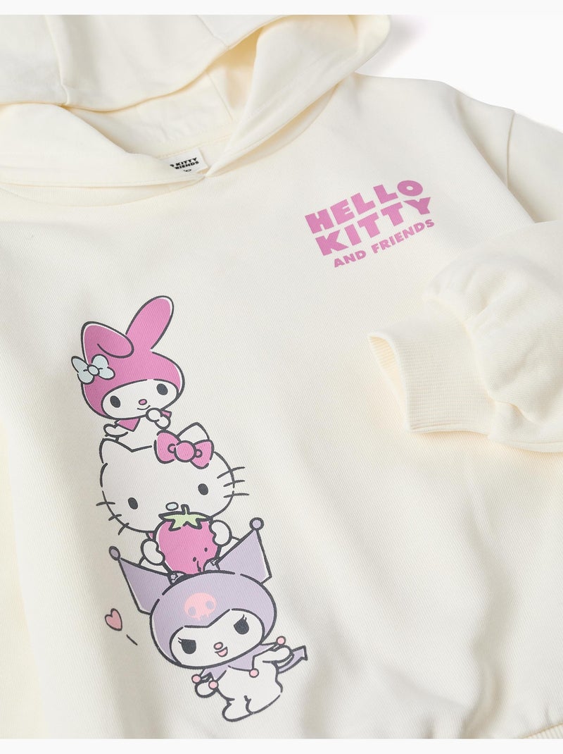 Sweat en coton peigné avec imprimé Hello Kitty Blanc - Kiabi