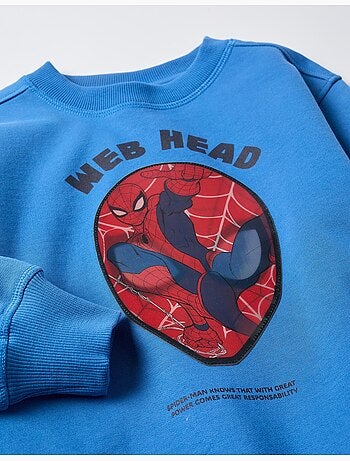 Sweat en coton peigné avec imprimé lenticulaire spider-man