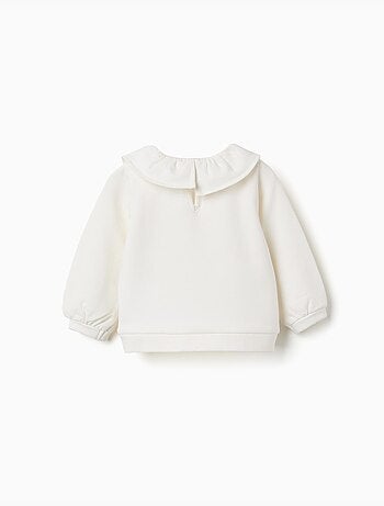 Sweat en coton peigné avec imprimé maison