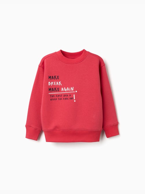 Sweat en coton peigné avec imprimé make again - Kiabi