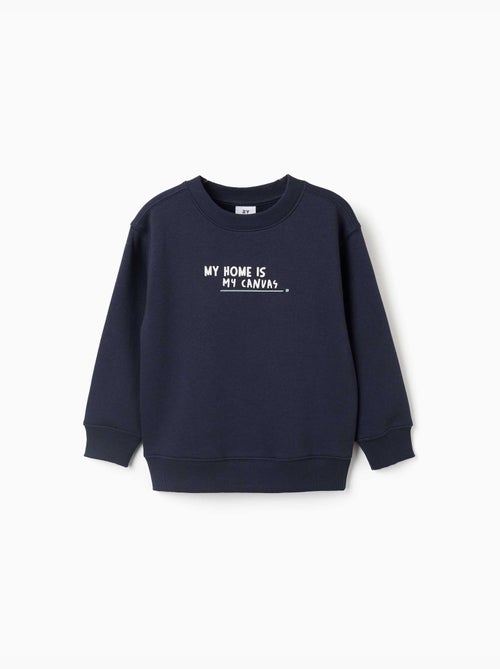 Sweat en coton peigné avec imprimé my home - Kiabi