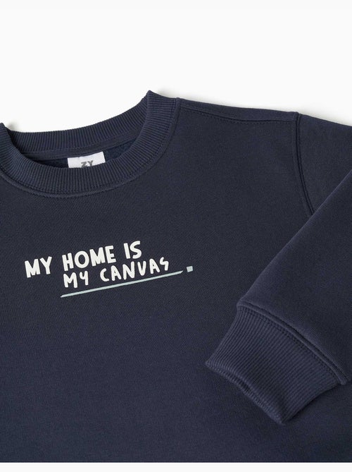 Sweat en coton peigné avec imprimé my home - Kiabi
