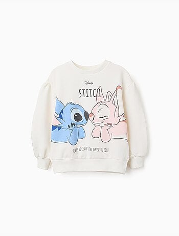 Sweat en coton peigné avec imprimé stitch & angel