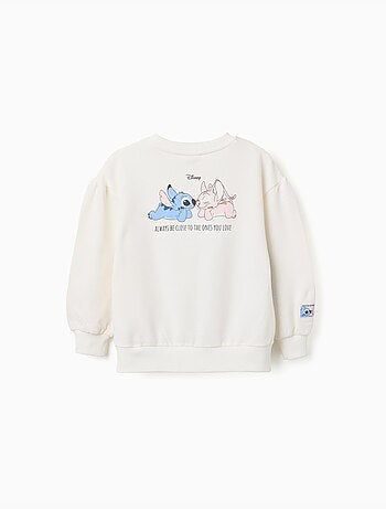 Sweat en coton peigné avec imprimé stitch & angel