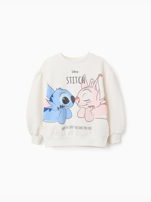 Sweat en coton peigné avec imprimé Stitch & Angel - Kiabi