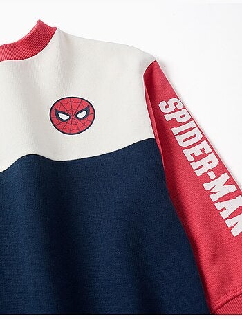 Sweat en coton peigné avec imprimés spider-man