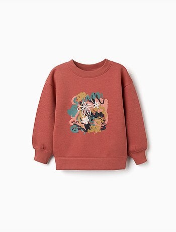 Sweat en coton peigné avec motif art et nature