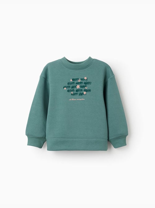Sweat en coton peigné avec motif art et nature - Kiabi