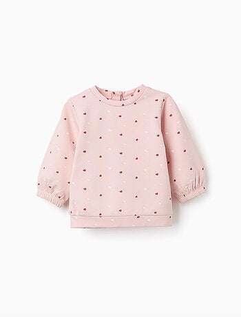Sweat en coton peigné avec motif cœur