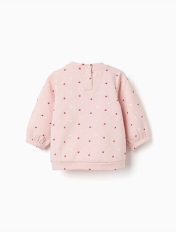 Sweat en coton peigné avec motif cœur