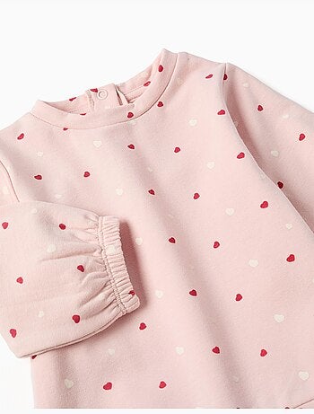 Sweat en coton peigné avec motif cœur