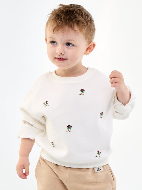 Sweat en French Terry avec broderies - Kiabi Sweat en French Terry avec broderies - Kiabi