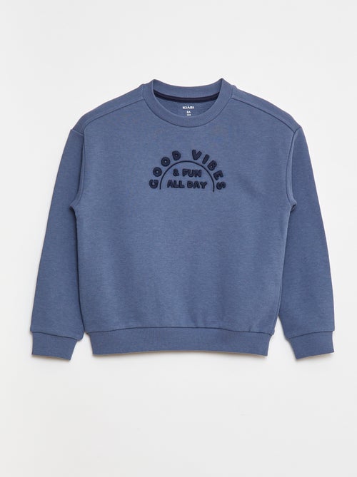 Sweat en french terry avec message brodé - Kiabi