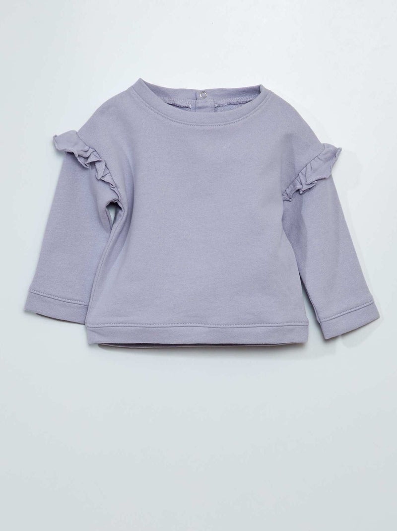 Sweat en french terry Violet - Kiabi