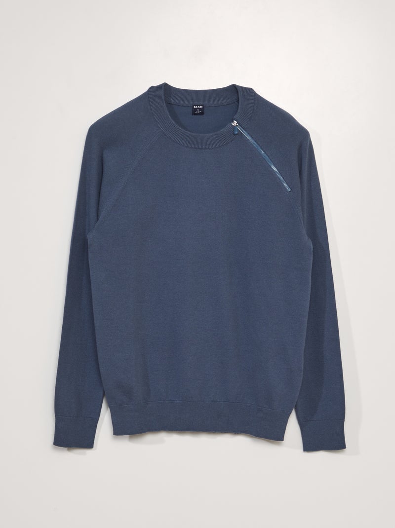 Sweat en maille - collection facile à enfiler Bleu - Kiabi