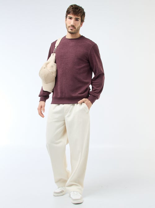 Sweat en maille nid d'abeilles - Kiabi