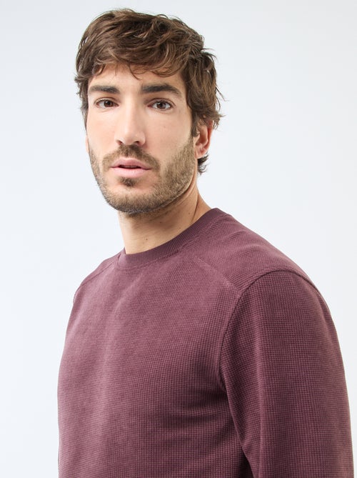 Sweat en maille nid d'abeilles - Kiabi