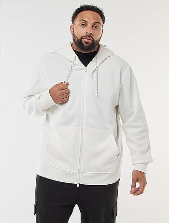 Sweat en maille piquée avec ouverture zippée et capuche