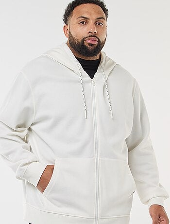 Sweat en maille piquée avec ouverture zippée et capuche