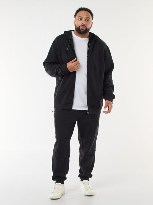 Sweat en maille piquée avec ouverture zippée et capuche - Kiabi